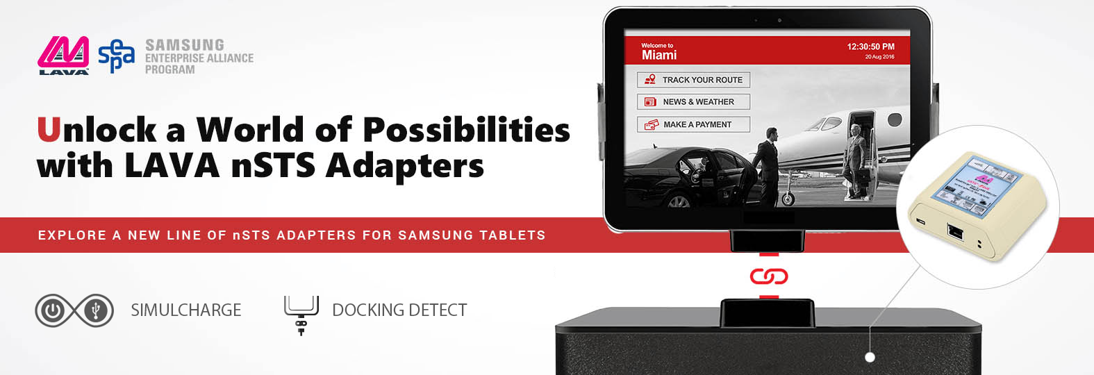 Tablet kiosk with nSTS Samsung tablet adapter